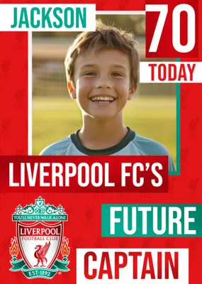 Future Captain Liverpool FC Photo Upload Birthday Card