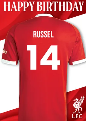 Liverpool FC Birthday Card