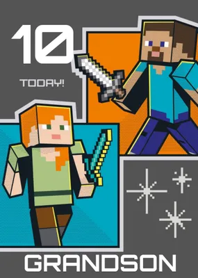 Illustrated Minecraft Avatar Age Birthday Card