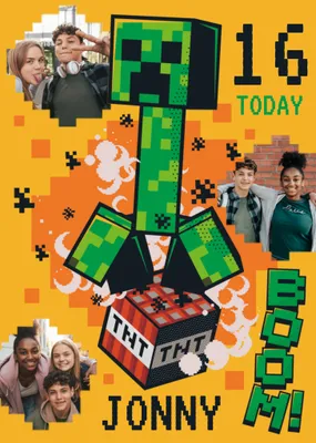 Minecraft Photo Upload Birthday Card