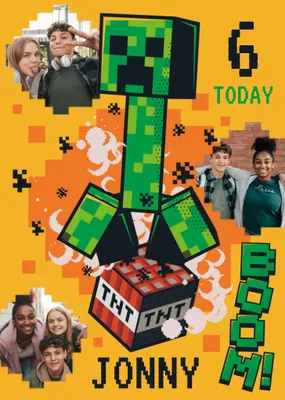 Minecraft Photo Upload Birthday Card