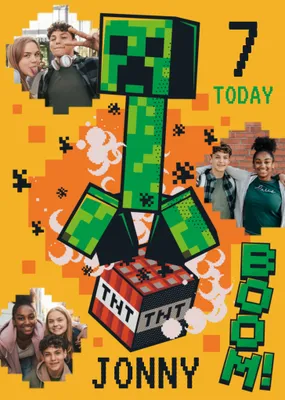 Minecraft Photo Upload Birthday Card