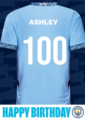 No 21 Manchester City Jersey Happy Birthday Card