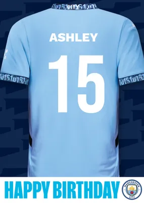 No 21 Manchester City Jersey Happy Birthday Card