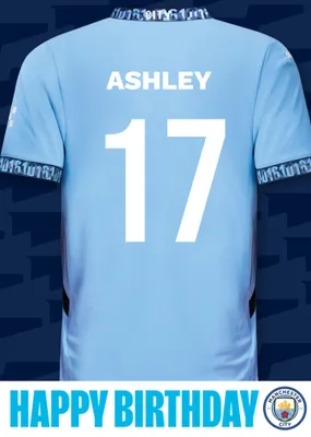 No 21 Manchester City Jersey Happy Birthday Card