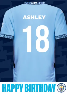 No 21 Manchester City Jersey Happy Birthday Card