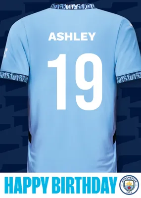 No 21 Manchester City Jersey Happy Birthday Card