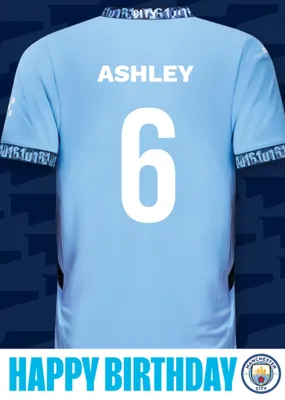 No 21 Manchester City Jersey Happy Birthday Card