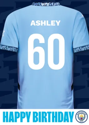 No 21 Manchester City Jersey Happy Birthday Card