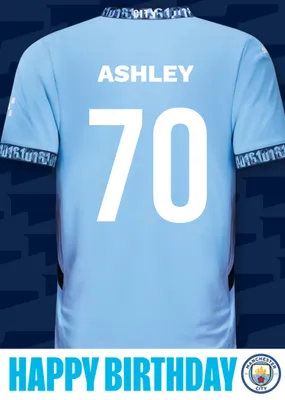 No 21 Manchester City Jersey Happy Birthday Card