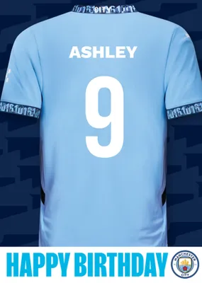 No 21 Manchester City Jersey Happy Birthday Card