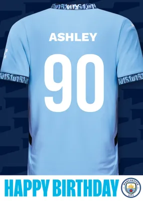 No 21 Manchester City Jersey Happy Birthday Card