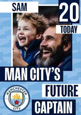 Future Captain Manchester City FC Photo Upload Birthday Card