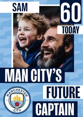 Future Captain Manchester City FC Photo Upload Birthday Card