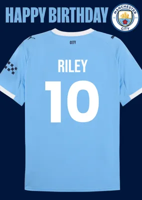 Manchester City FC Football Shirt Birthday Card