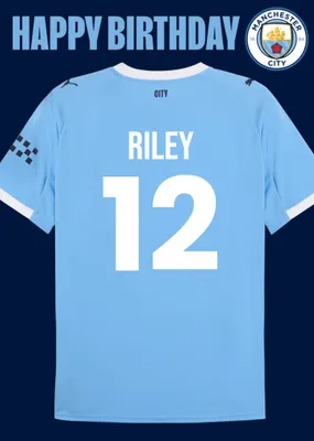 Manchester City FC Football Shirt Birthday Card