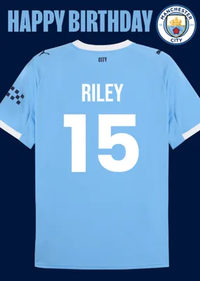 Manchester City FC Football Shirt Birthday Card