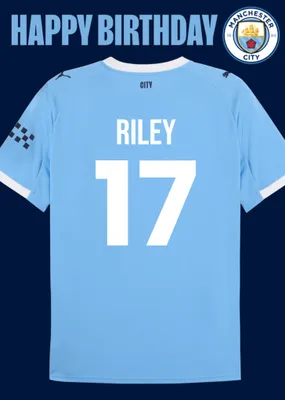Manchester City FC Football Shirt Birthday Card