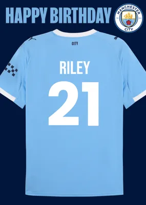 Manchester City FC Football Shirt Birthday Card