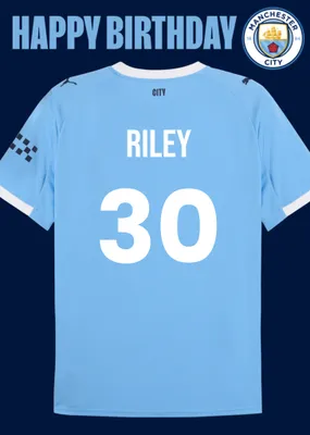 Manchester City FC Football Shirt Birthday Card
