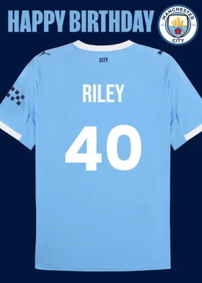 Manchester City FC Football Shirt Birthday Card