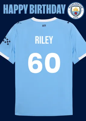 Manchester City FC Football Shirt Birthday Card