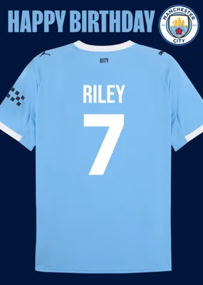 Manchester City FC Football Shirt Birthday Card