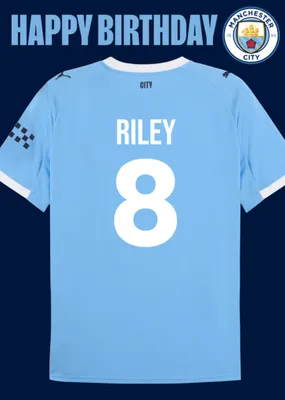 Manchester City FC Football Shirt Birthday Card