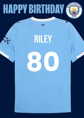 Manchester City FC Football Shirt Birthday Card