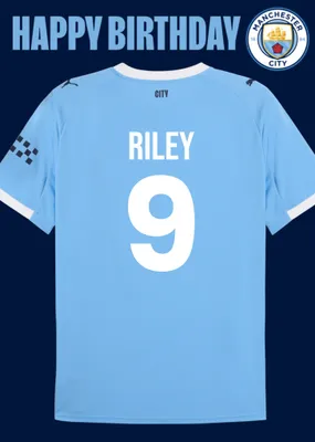 Manchester City FC Football Shirt Birthday Card