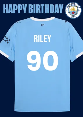 Manchester City FC Football Shirt Birthday Card