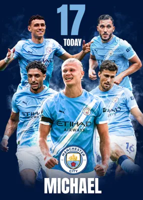 Manchester City FC Birthday Card