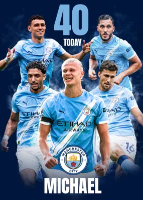 Manchester City FC Birthday Card