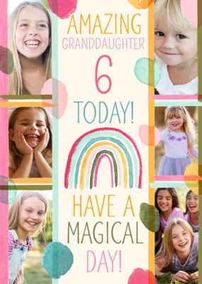 Amazing Granddaughter 10 Today Painted Photo Upload Birthday Card
