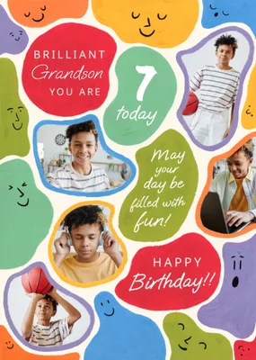 Brilliant Grandson 12 Today Bright Fun Photo Upload Birthday Card