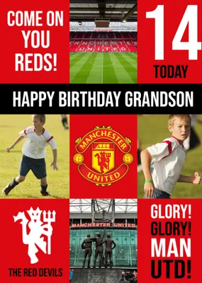 Manchester United FC Photo Upload Birthday Card