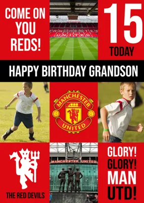 Manchester United FC Photo Upload Birthday Card