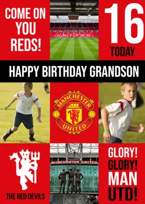 Manchester United FC Photo Upload Birthday Card