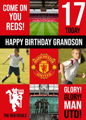 Manchester United FC Photo Upload Birthday Card