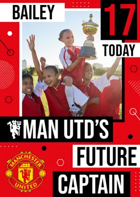Manchester United Photo Upload Birthday Card