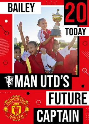 Manchester United Photo Upload Birthday Card