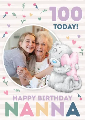 Tatty Teddy 80 Today! Happy Birthday Nanna! Photo Upload Card