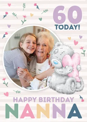 Tatty Teddy 80 Today! Happy Birthday Nanna! Photo Upload Card