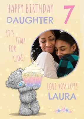 Tatty Teddy It's Time For Cake Photo Upload Birthday Card