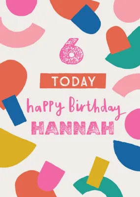 Colourful Confetti Design Personalised Name Teen Birthday Card