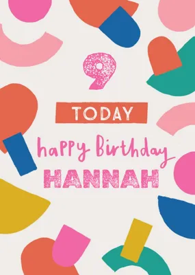 Colourful Confetti Design Personalised Name Teen Birthday Card