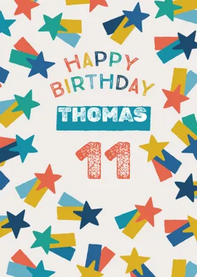 Cool Illustration With Superstar Medals Personalised Name Teen Birthday Card