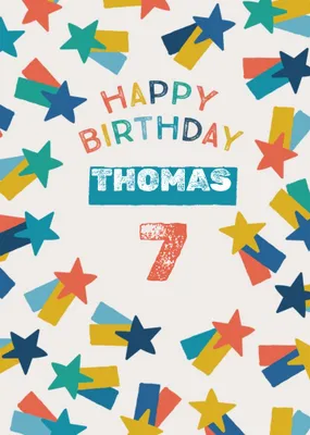 Cool Illustration With Superstar Medals Personalised Name Teen Birthday Card