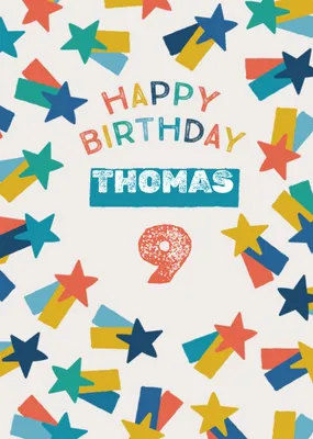 Cool Illustration With Superstar Medals Personalised Name Teen Birthday Card