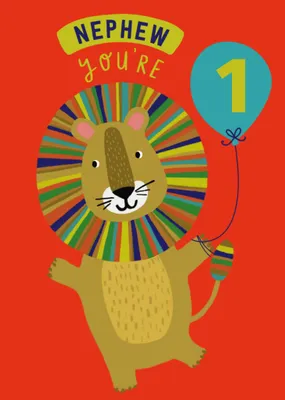 Nephew Lion Birthday Card